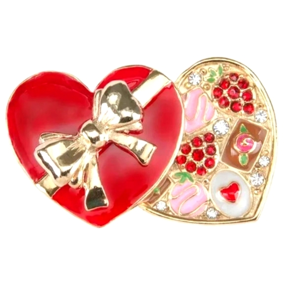 Charter Club Jewelry - Charter Club Holiday Lane Gold-Tone Pave Chocolates Heart Gold